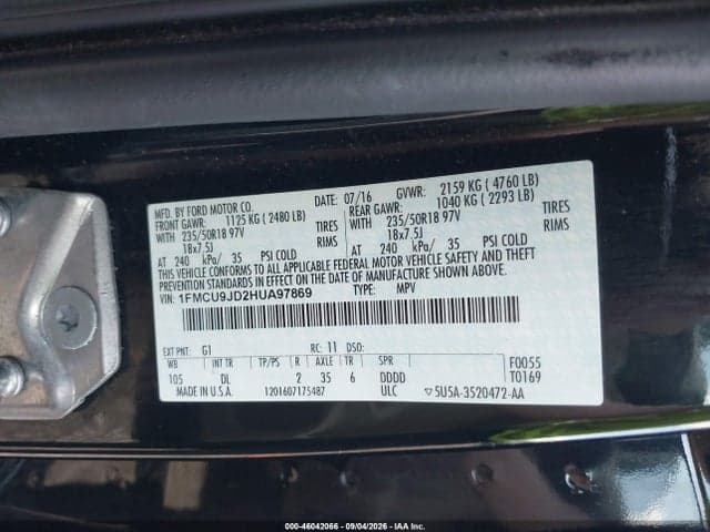 2017 FORD ESCAPE TITANIUM 9