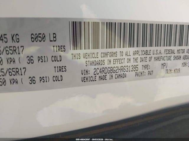 2017 DODGE GRAND CARAVAN SE PLUS 9