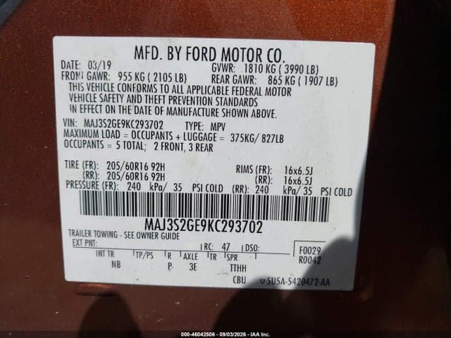 2019 FORD ECOSPORT SE 9