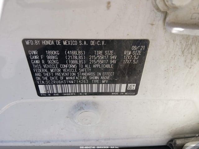 2022 HONDA HR-V AWD LX 9