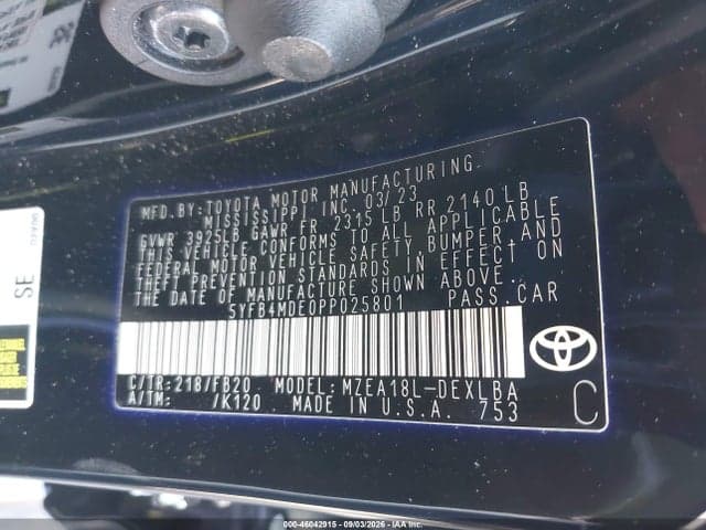 2023 TOYOTA COROLLA LE 9