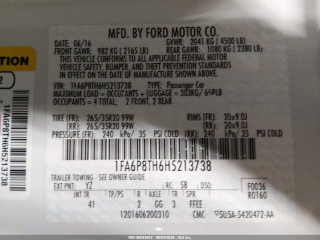 2017 FORD MUSTANG ECOBOOST 9