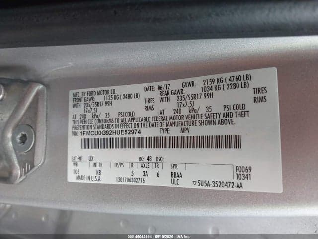 2017 FORD ESCAPE SE 9