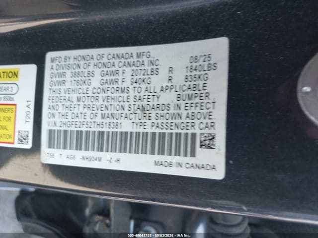 2026 HONDA CIVIC SPORT 9