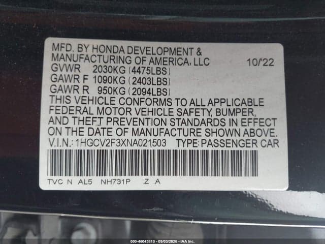 2022 HONDA ACCORD SPORT 2.0T 9