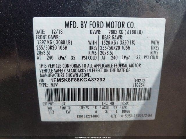 2019 FORD EXPLORER LIMITED 9
