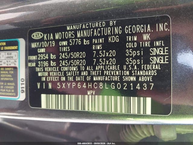 2020 KIA TELLURIDE S 9