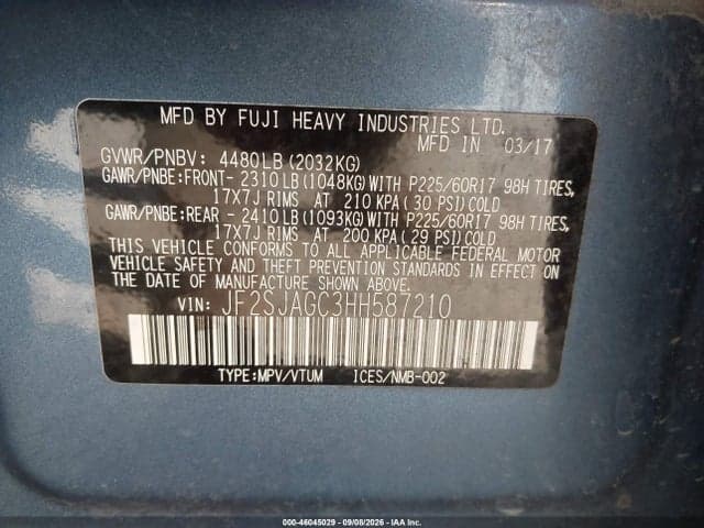 2017 SUBARU FORESTER 2.5I PREMIUM 9