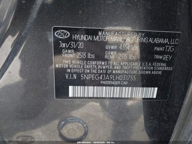 2020 HYUNDAI SONATA SE 9