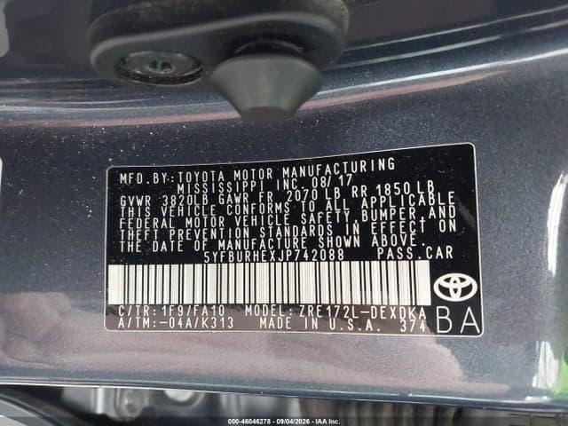 2018 TOYOTA COROLLA L/SE 9