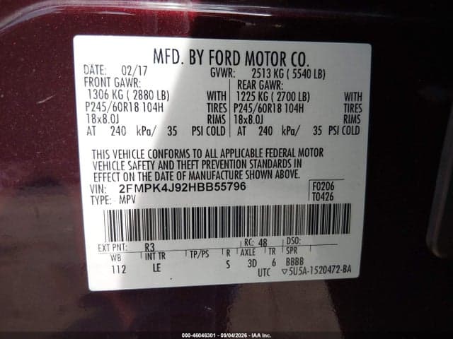 2017 FORD EDGE SEL 9