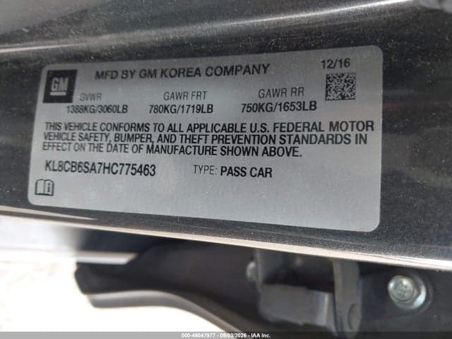 2017 CHEVROLET SPARK LS CVT 9
