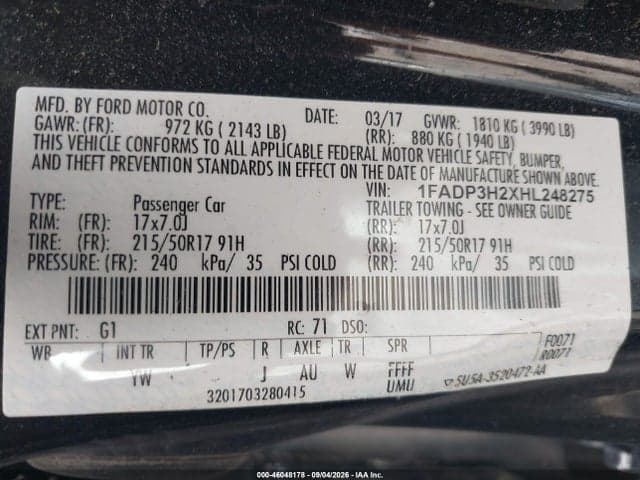 2017 FORD FOCUS SEL 9