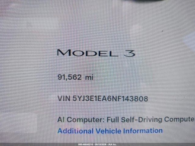 2022 TESLA MODEL 3 REAR-WHEEL DRIVE 15