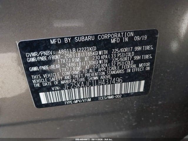 2020 SUBARU FORESTER PREMIUM 9