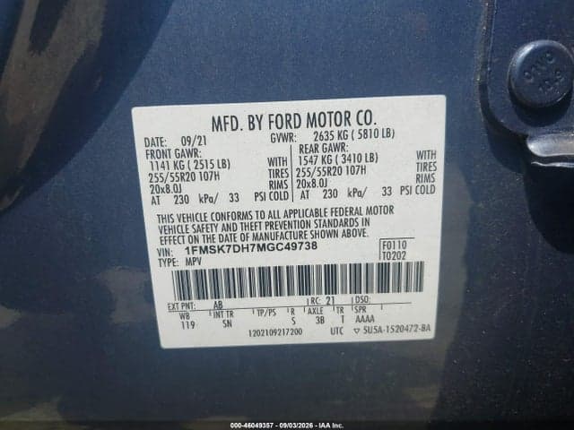 2021 FORD EXPLORER XLT 9