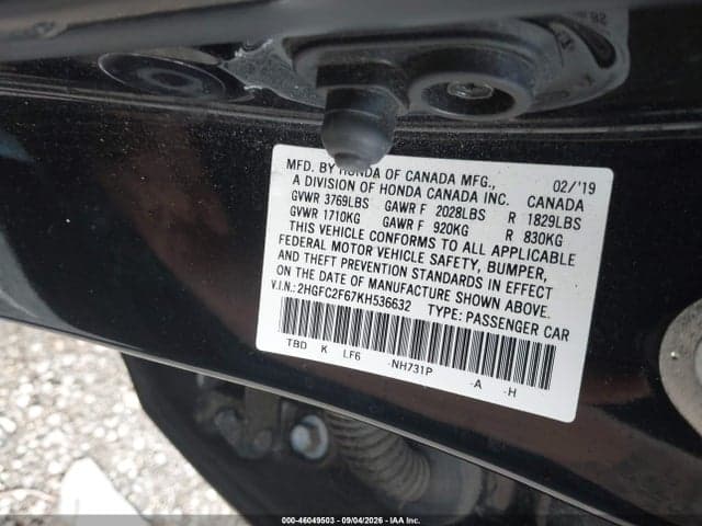 2019 HONDA CIVIC LX 9
