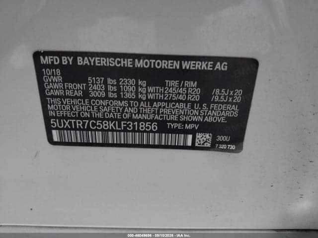 2019 BMW X3 SDRIVE30I 9