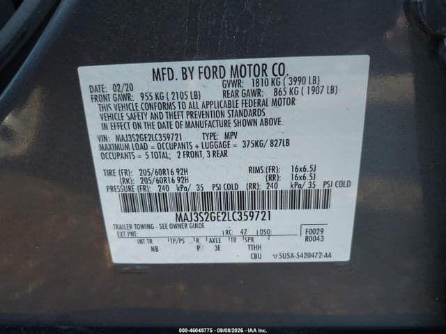 2020 FORD ECOSPORT SE 9