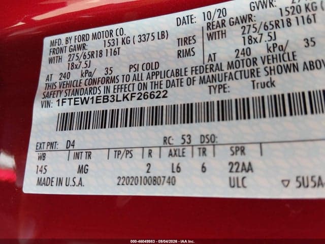 2020 FORD F-150 XLT 9