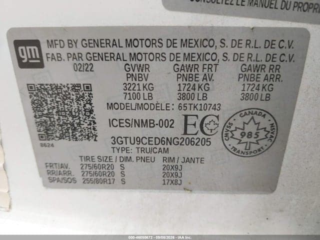 2022 GMC SIERRA 1500 LIMITED ELEVATION 9