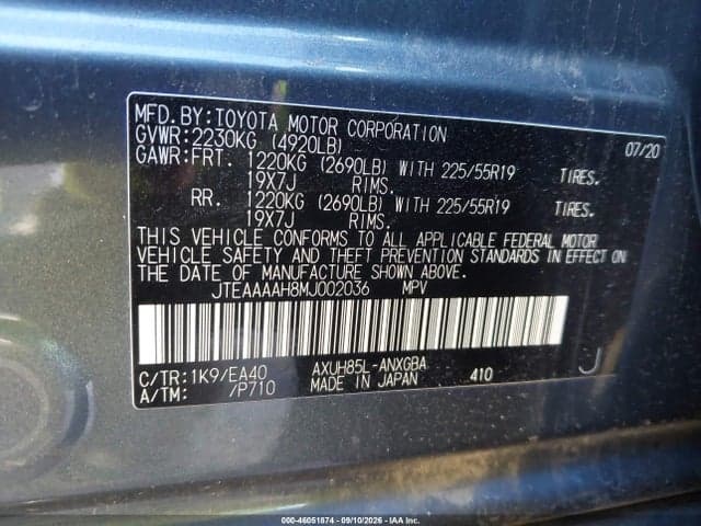 2021 TOYOTA VENZA XLE 9