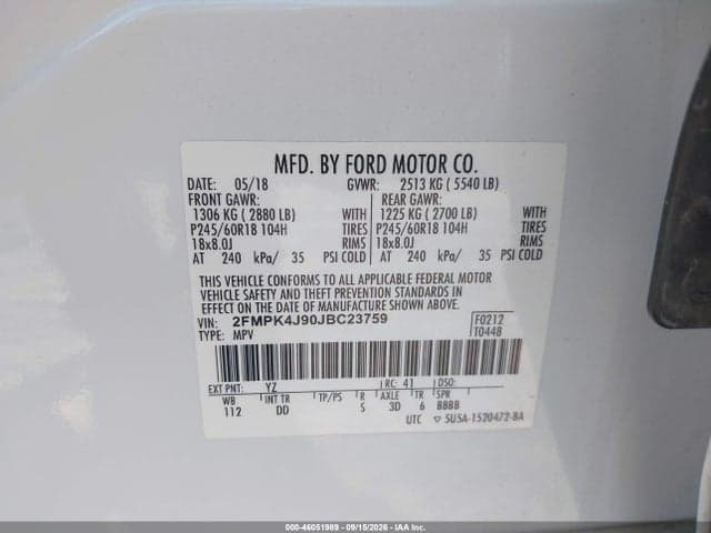 2018 FORD EDGE SEL 9