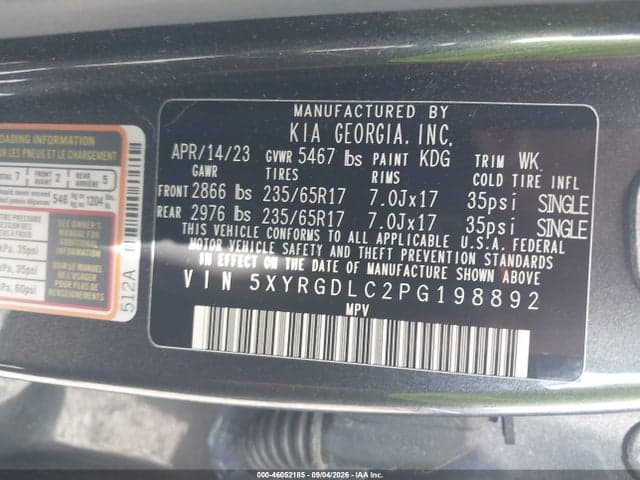 2023 KIA SORENTO LX 5