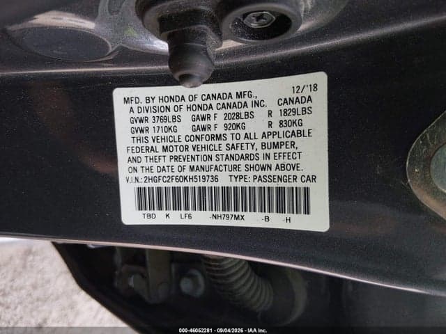 2019 HONDA CIVIC LX 9