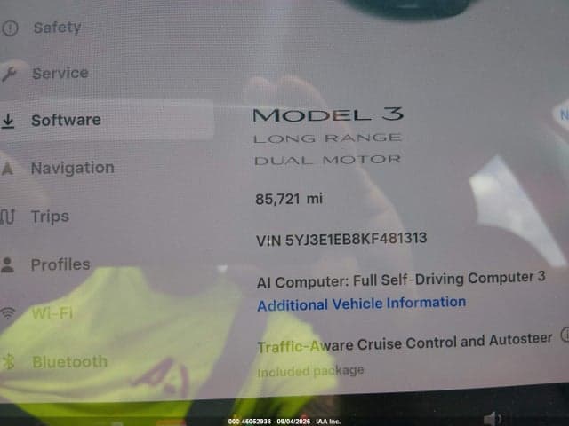 2019 TESLA MODEL 3 LONG RANGE/PERFORMANCE 15