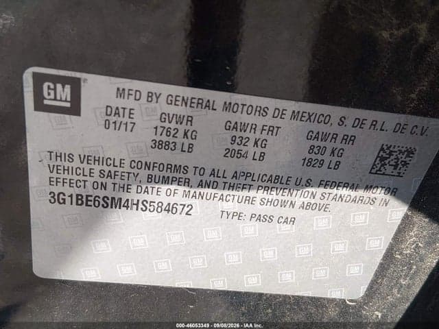 2017 CHEVROLET CRUZE LT AUTO 9