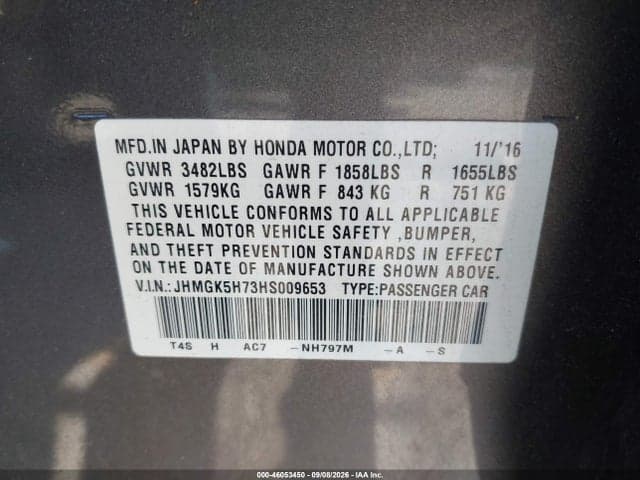 2017 HONDA FIT EX 9
