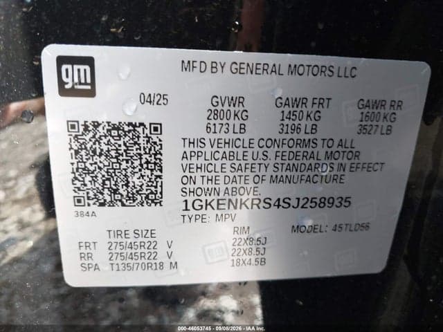 2025 GMC ACADIA FWD ELEVATION 9