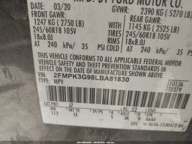 2020 FORD EDGE SE 9