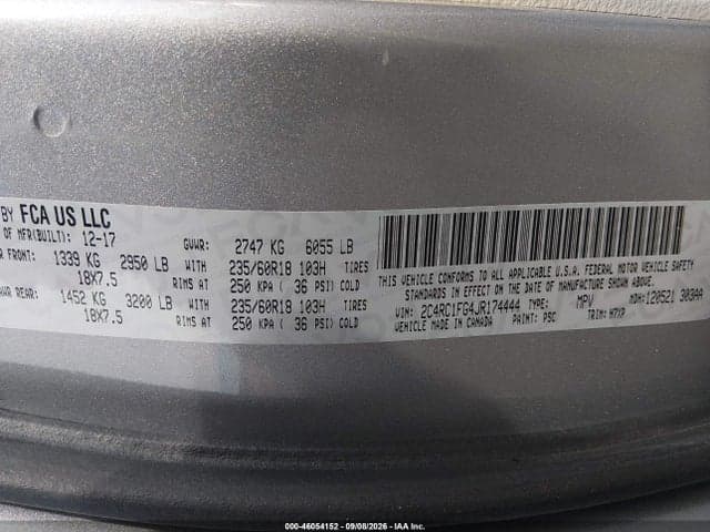 2018 CHRYSLER PACIFICA TOURING PLUS 9
