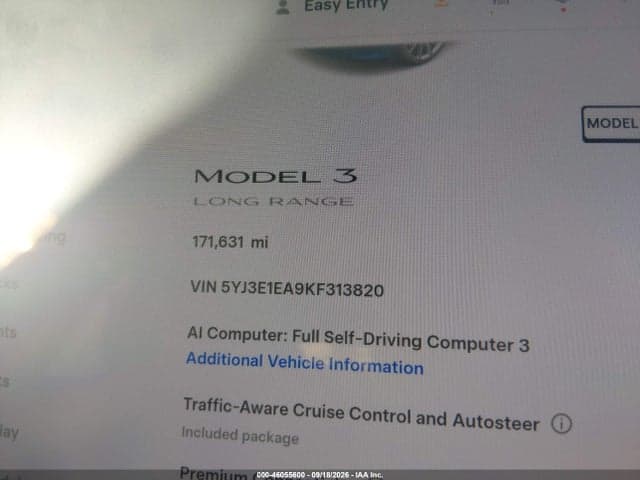 2019 TESLA MODEL 3 LONG RANGE/MID RANGE/STANDARD RANGE/STANDARD RANGE PLUS 14