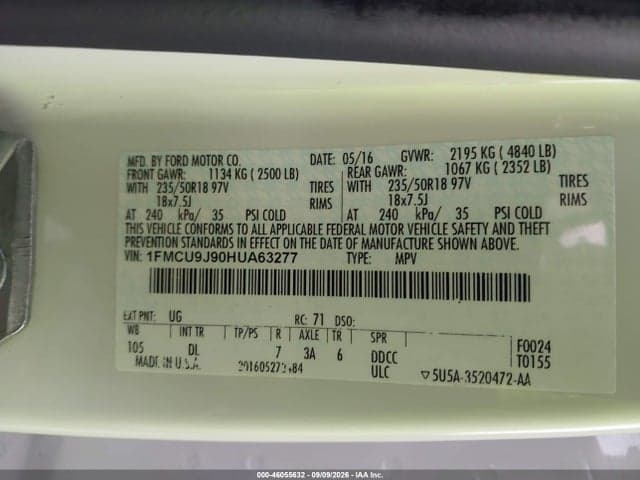 2017 FORD ESCAPE TITANIUM 9
