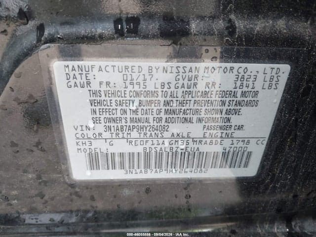 2017 NISSAN SENTRA S 9