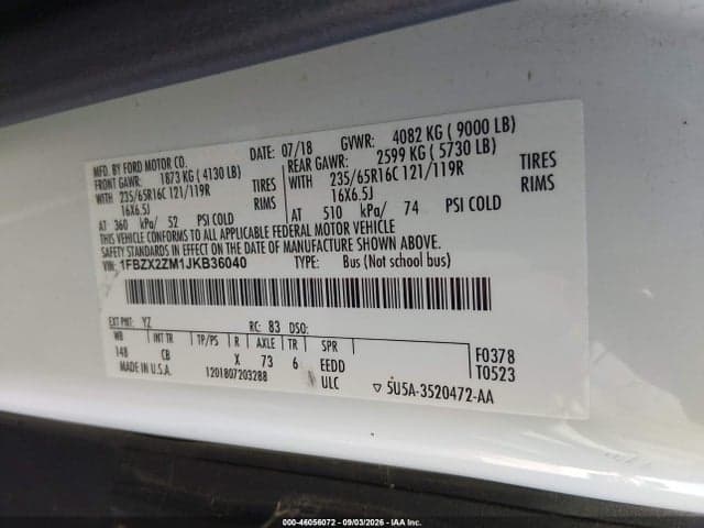 2018 FORD TRANSIT-350 XL 4
