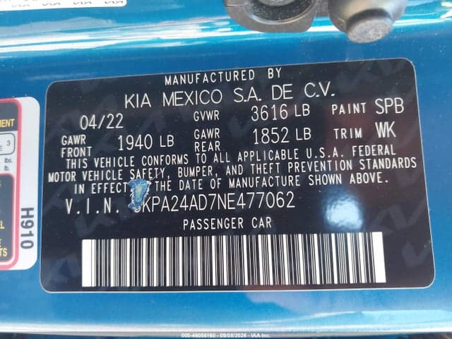 2022 KIA RIO S 9