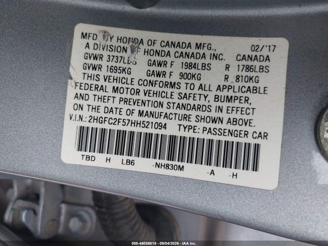 2017 HONDA CIVIC LX 9