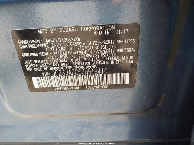 2018 SUBARU FORESTER 2.5I PREMIUM 9
