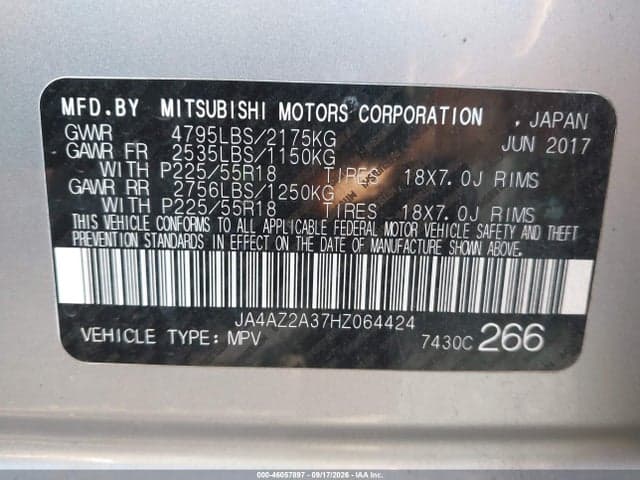 2017 MITSUBISHI OUTLANDER ES 9