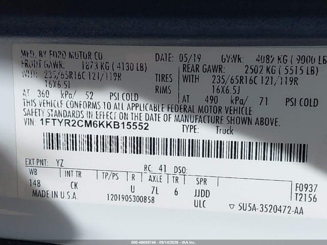 2019 FORD TRANSIT-250 9