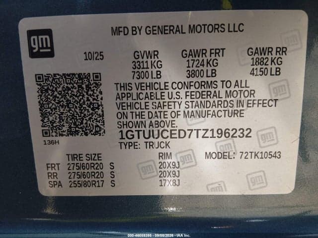 2026 GMC SIERRA 1500 , SHORT BED, ELEVATION, 4WD 9