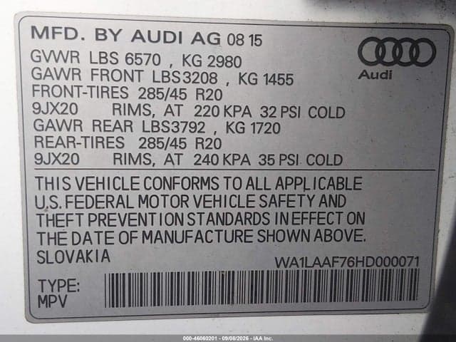 2017 AUDI Q7 3.0T PREMIUM 9