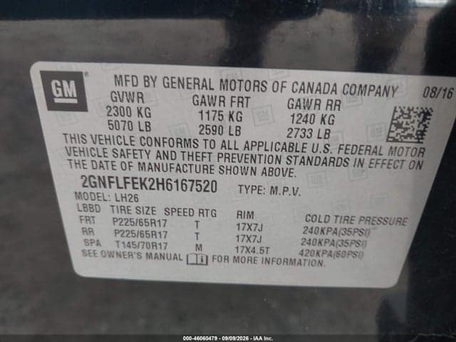 2017 CHEVROLET EQUINOX LT 9