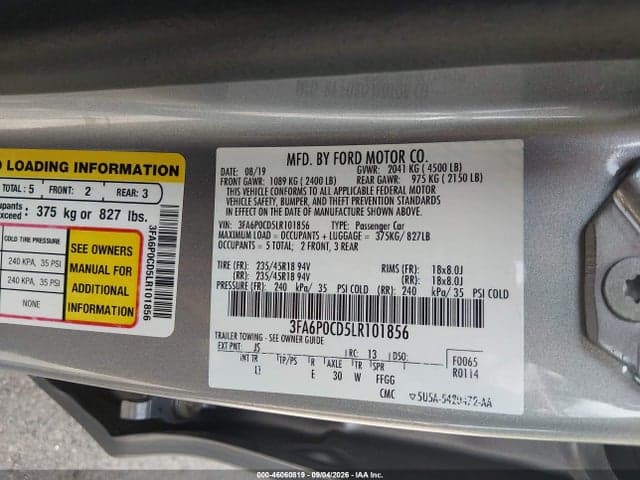 2020 FORD FUSION SEL 9