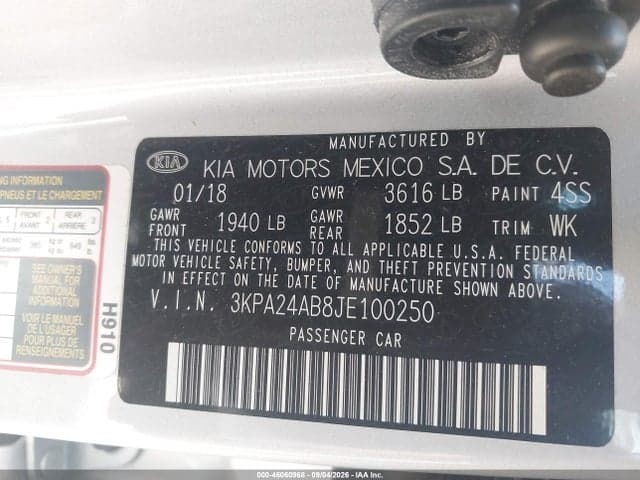 2018 KIA RIO S 9