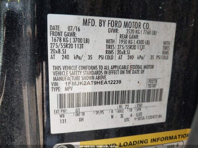 2017 FORD EXPEDITION EL LIMITED 9